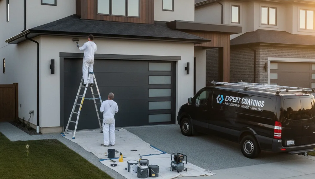 Professional garage door painting in Los Angeles CA enhancing curb appeal with durable exterior finish