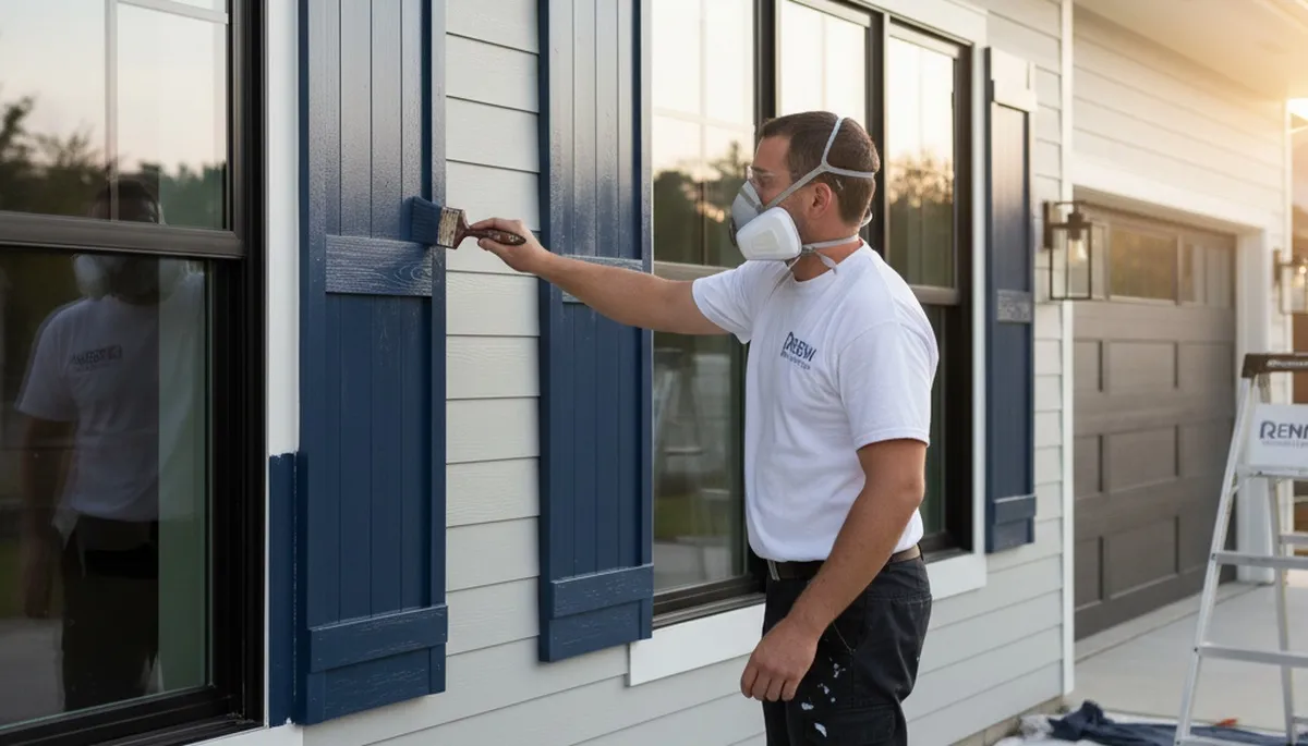 Professional shutter painting and refinishing in Los Angeles, CA enhancing home exteriors